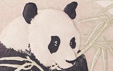 Hand engraved Panda Greeting Card