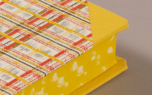 Extra-Thick "Composition Ledger" Chiyogami Notebook, Yellow Tartan