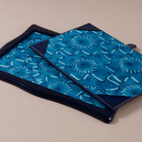 Luxury Blue Leather Sottomani Desk Pad