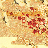 Full-Panel Chiyogami Silk Screen Print, Gold Cranes
