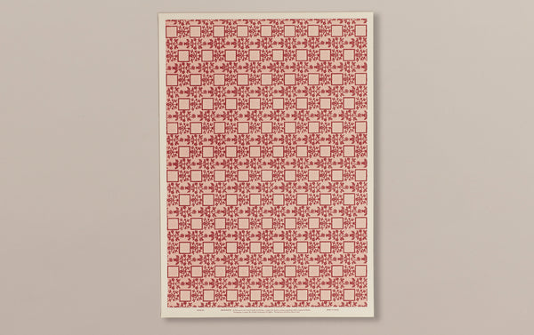 Italian Woodblock Paper Sheet, Venice in Red