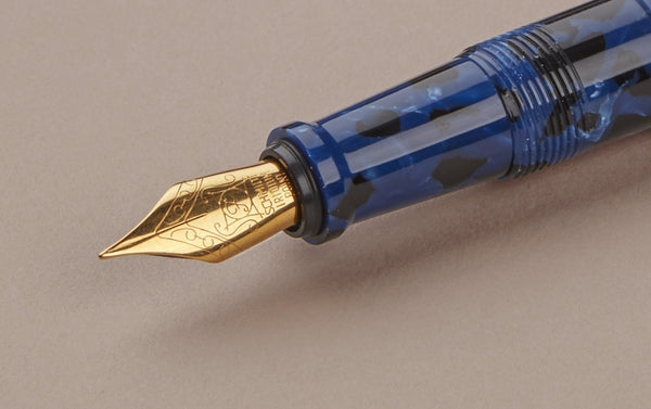 Ohnishi Seisakusho Blue Marble Acetate Fountain Pen
