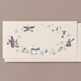 Woodblock Printed Winter Scene Card, Christmas Tourbillon