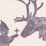 Woodblock Printed Winter Scene Card, Stag and Prayer