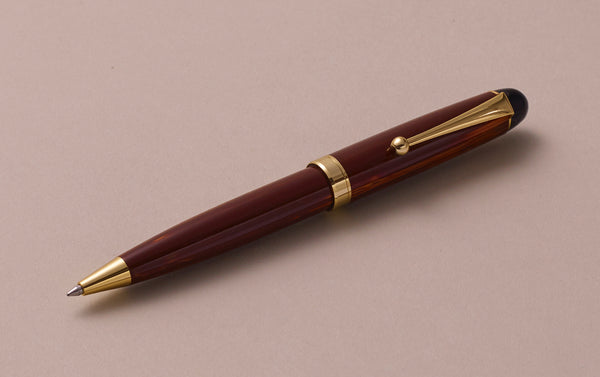 Ohnishi Seisakusho Brown Wood Celluloid Ballpoint Pen