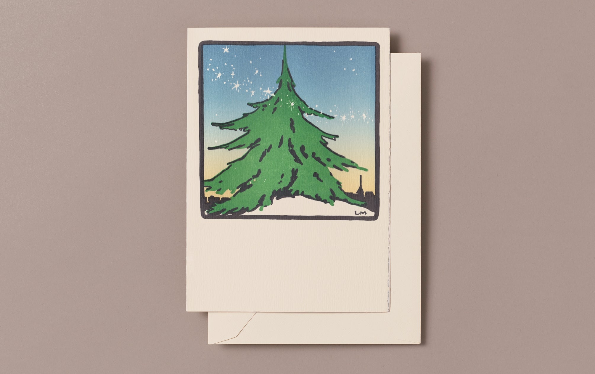 Letterpress Joyful Tree Christmas Card
