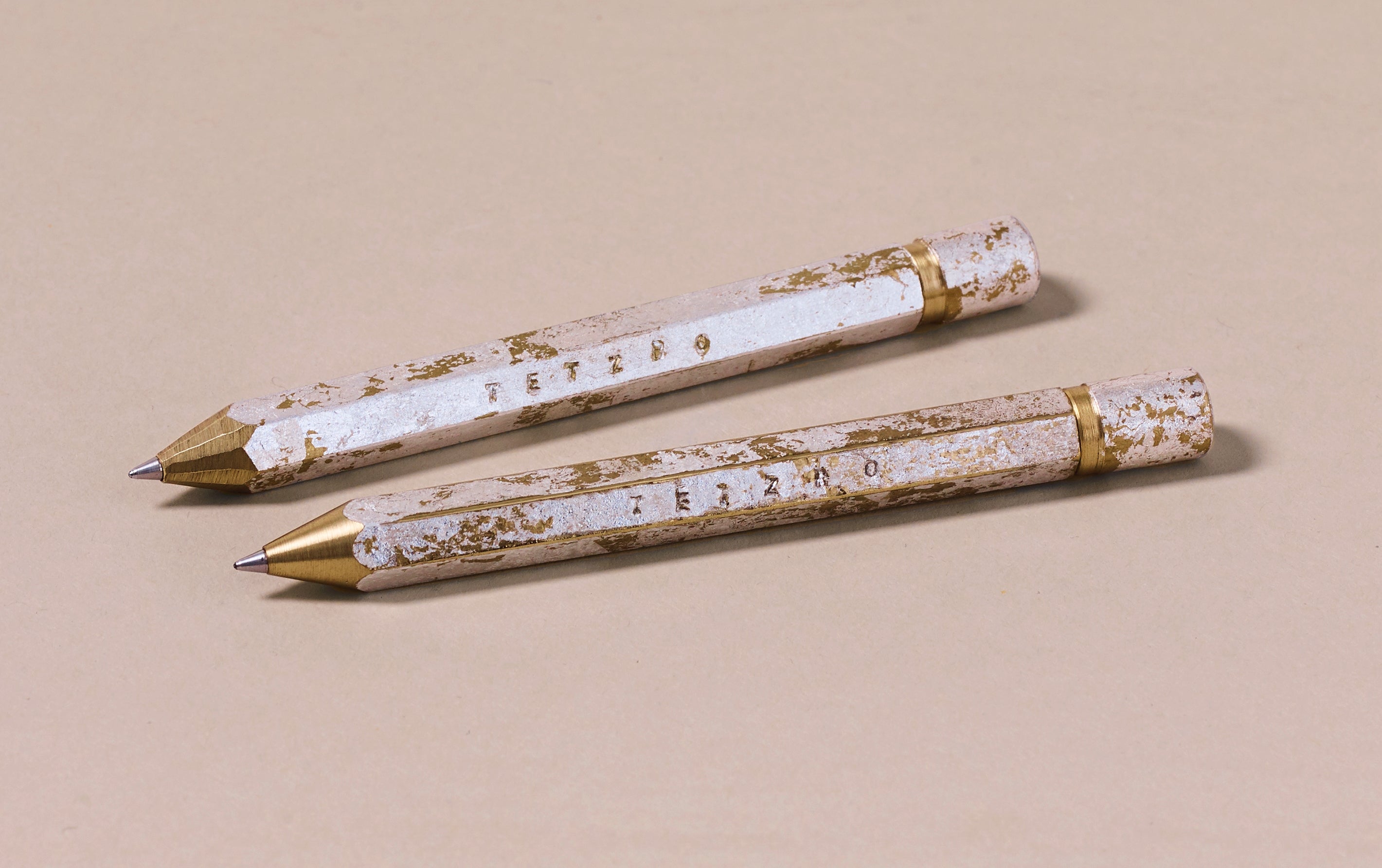 Brass Tetzbo Silver Foil Ballpoint Pen - Short