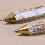 Brass Tetzbo Silver Foil Ballpoint Pen - Short