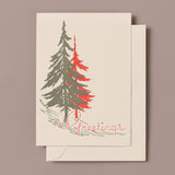Letterpress Two Trees Christmas Card