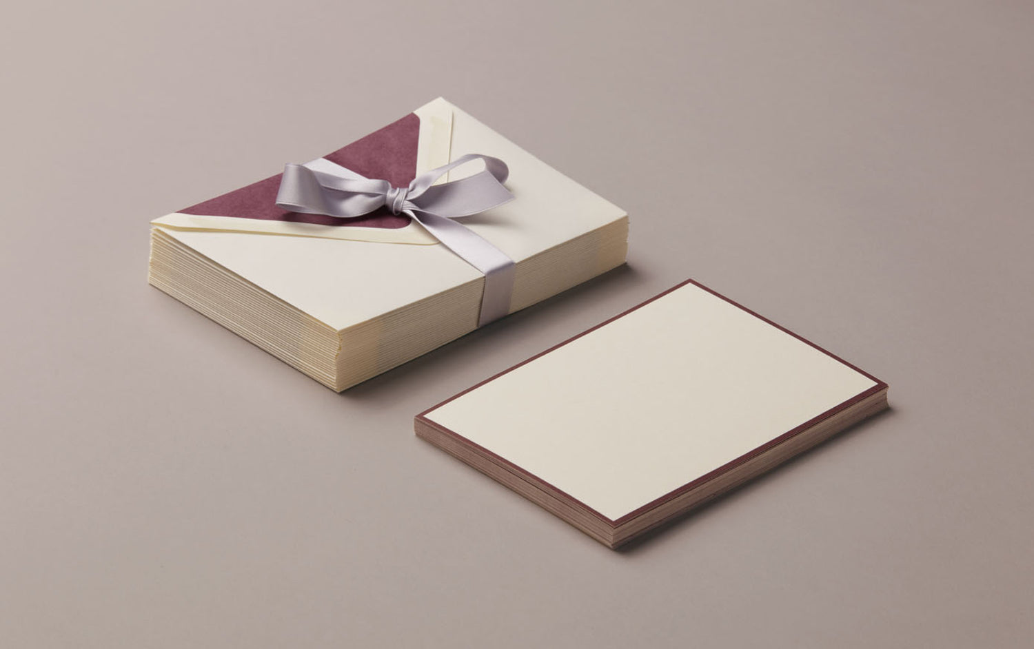 25 Cards & Envelopes - Letter Writing Set Cream/Burgundy