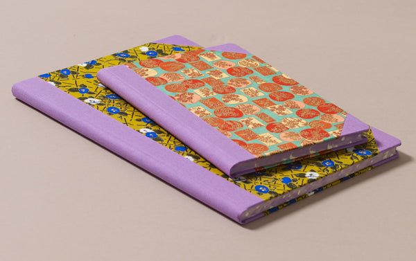 Hardback "Composition Ledger" Chiyogami Notebook, Lilac Spine