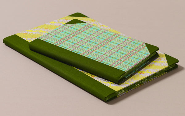 Hardback "Composition Ledger" Chiyogami Notebook, Grass Green Spine