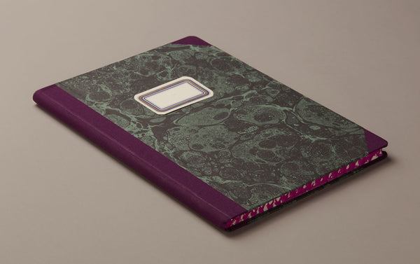 A4 Hardback "Composition Ledger" Marbled Notebook, Violet