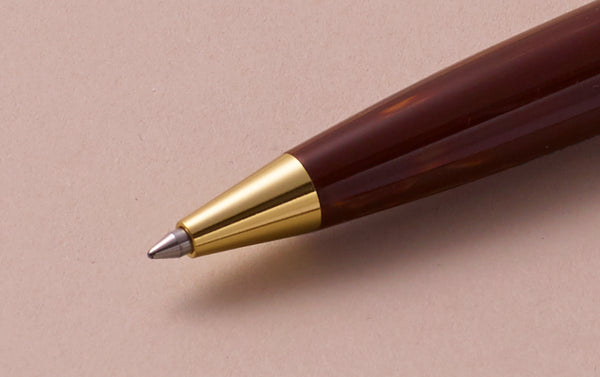 Ohnishi Seisakusho Brown Wood Celluloid Ballpoint Pen