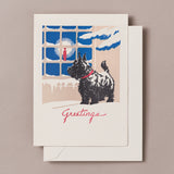 Letterpress Doggie In The Window Christmas Card