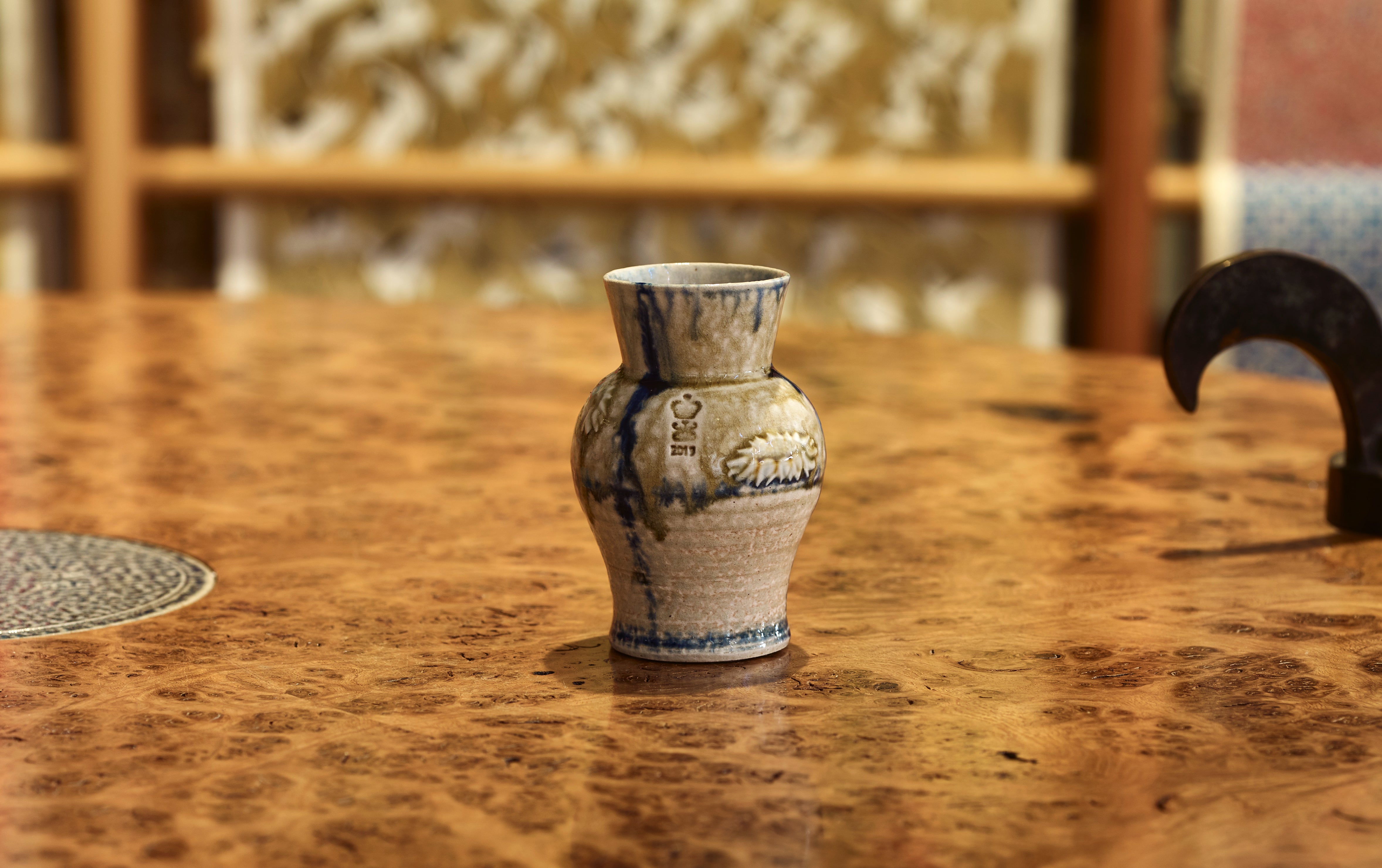 Steve Harrison Ceramic Vase, No.18 Blue and Yellow Stoneware