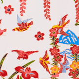 Full-Panel Chiyogami Silk Screen Print, White Islands